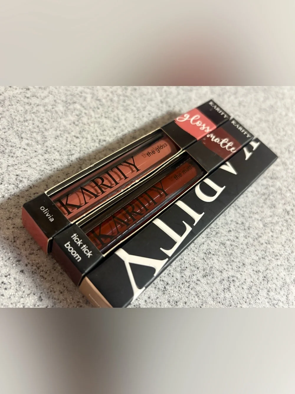 Glossy Mattle Lip Gloss Duo in Olivia & Tick Tick Boom